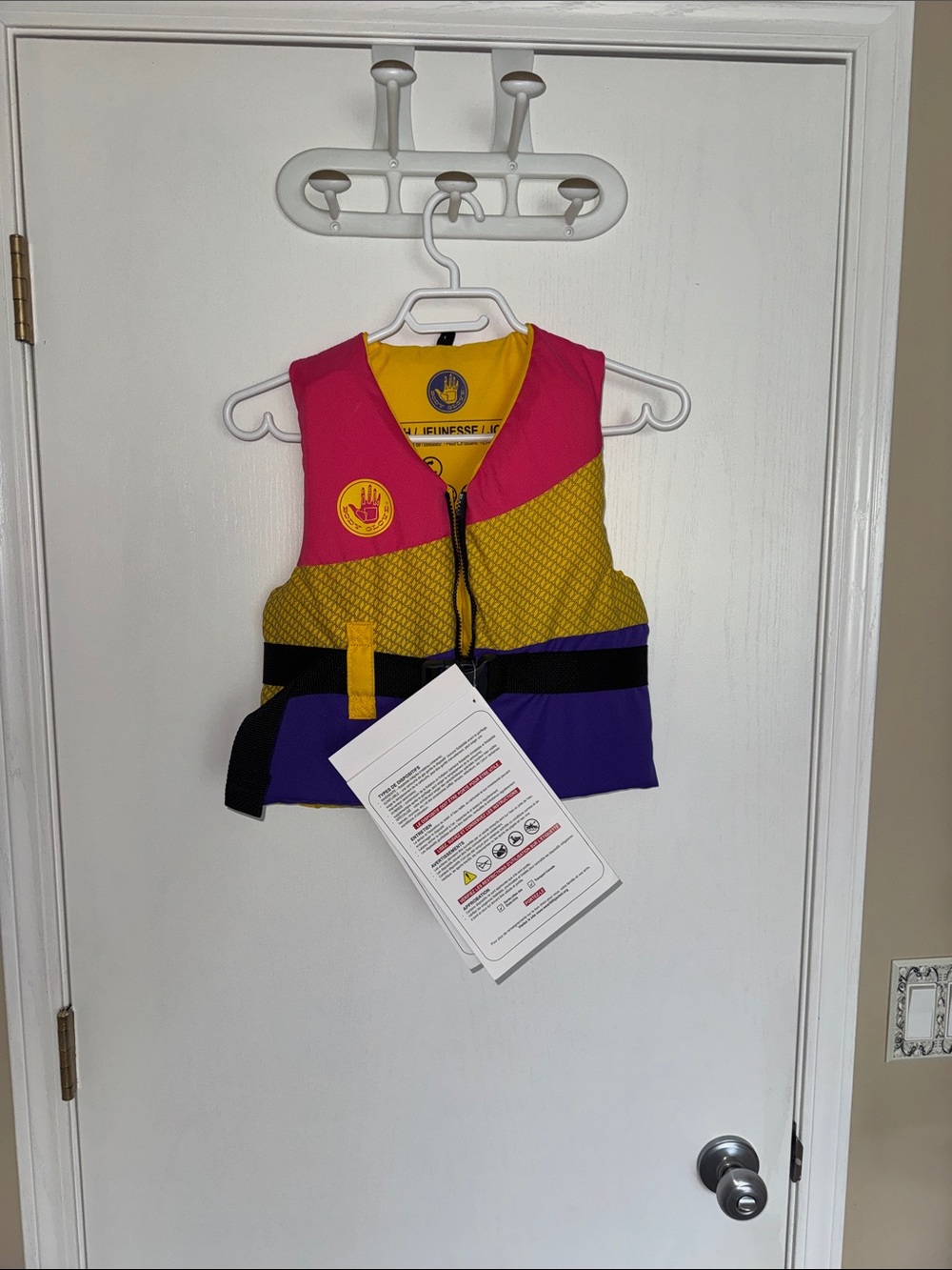 Body Glove Kids Swim Vest in Pink, Yellow & Purple - Picture 2 of 2